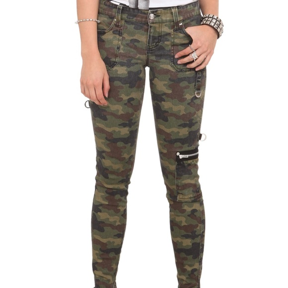 Royal Bones Denim - Camo Skinny Jeans with Accent Zippers Royal Bones Royal Bones Denim - Camo Skinny Jeans with Accent Zippers Royal Bones